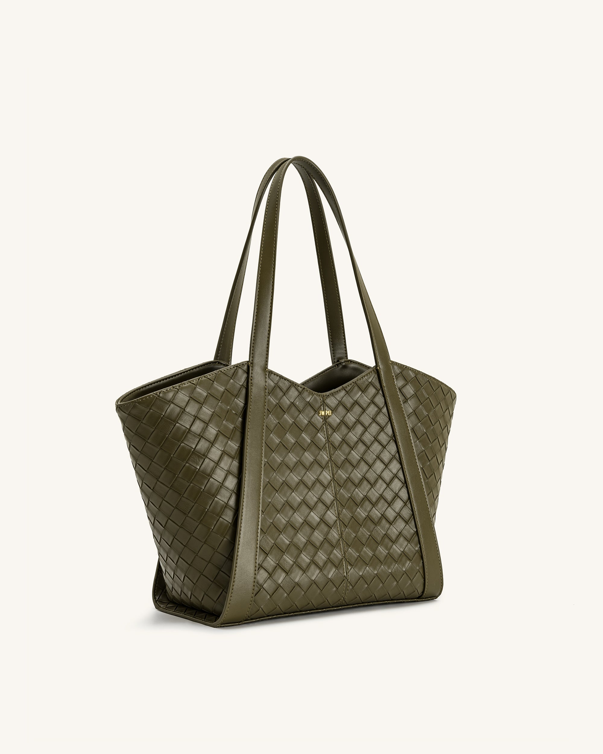 Kiana Large Capacity Weave Texture Tote Bag - Dark Olive - Image 2