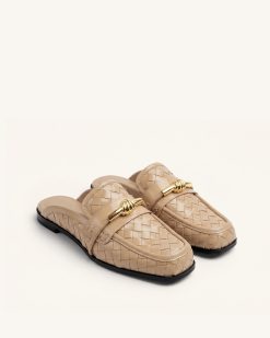 Alternative view of Elowen Woven Horsebit Mule Loafers - Khaki