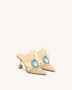 Alternative view of Sofia Orchid Sphere Heel Mules - Beige