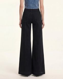Alternative view of The Troublemaker Multi-Color Rhinestone Split Fray Jeans - Midnight Confessions