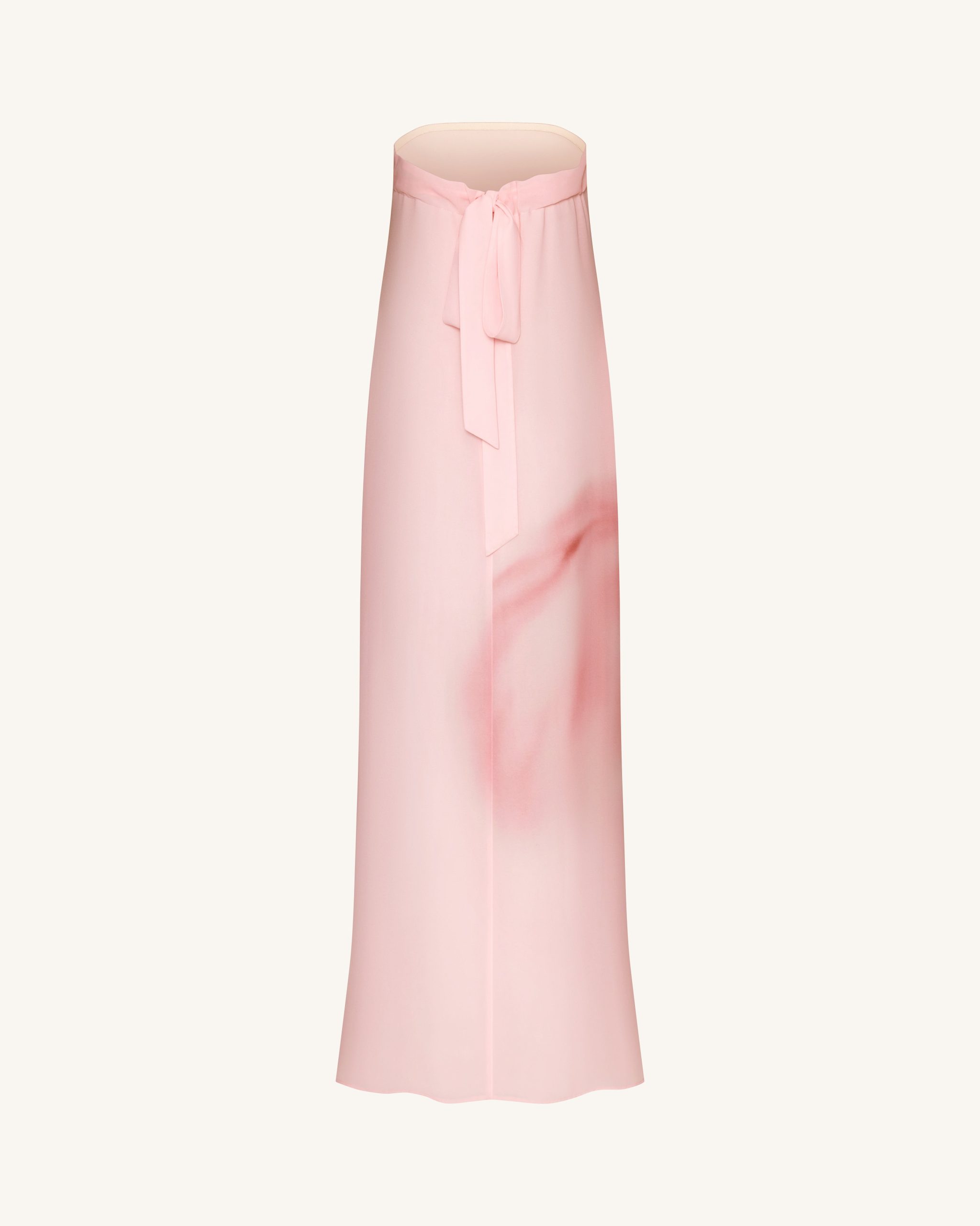Watercolor Floral Print Strapless Maxi Dress - Pink - Image 4