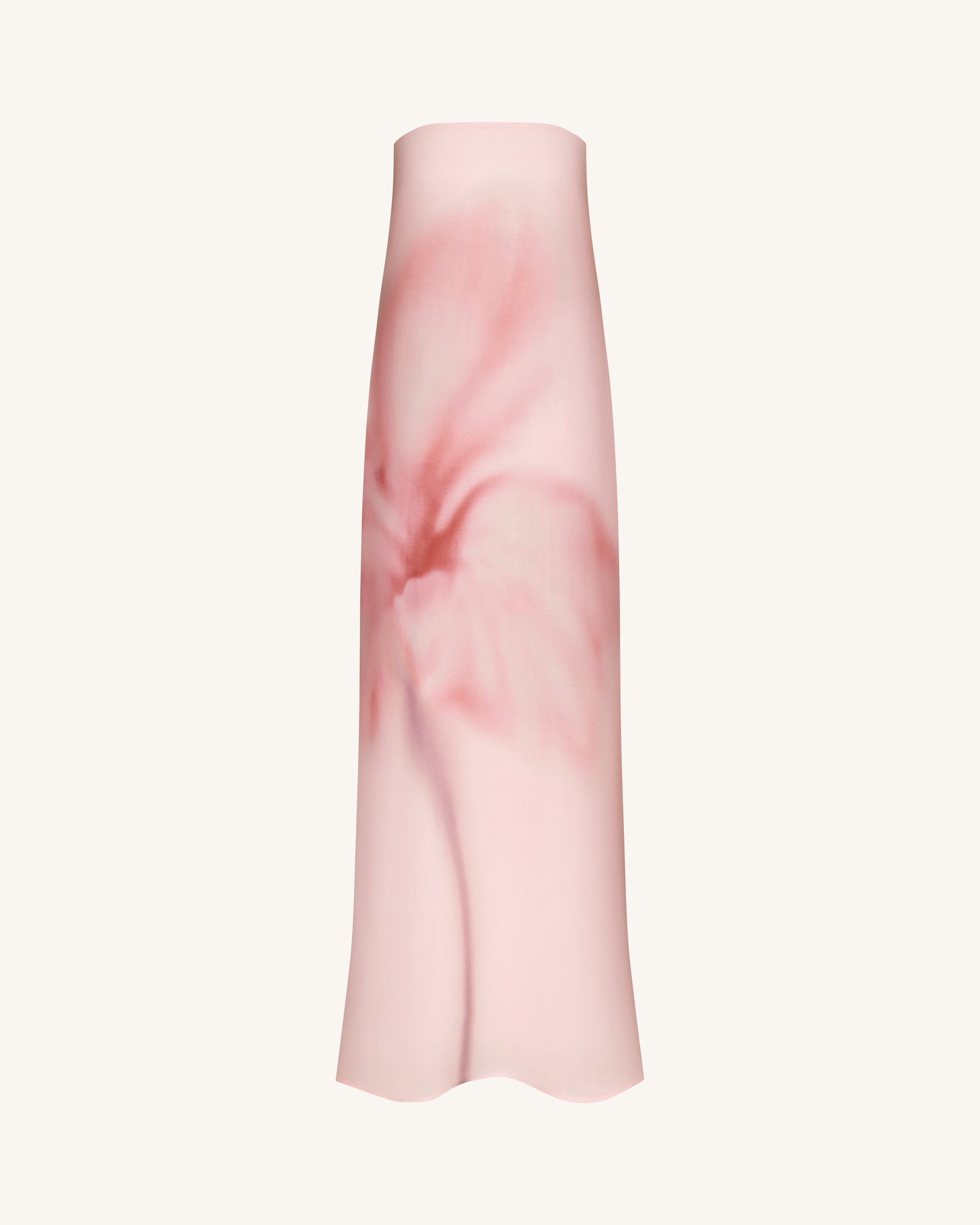 Watercolor Floral Print Strapless Maxi Dress - Pink - Image 3