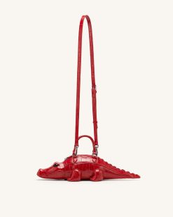 Alternative view of Jayden Crocodile Novelty Handbag - Red