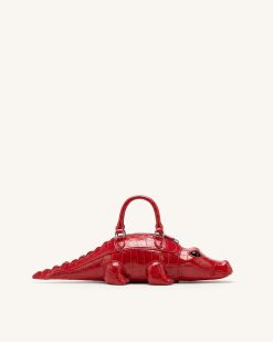 Jayden Crocodile Novelty Handbag - Red