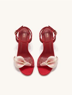 Alternative view of Alivia Calla Lily Gold Metal Heel Sandals - Red