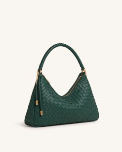 Alternative view of Lorena Woven Shoulder Bag - Emerald Green