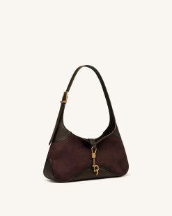 Alternative view of Juliette Key Charm East-West Shoulder Bag - Dark Brown