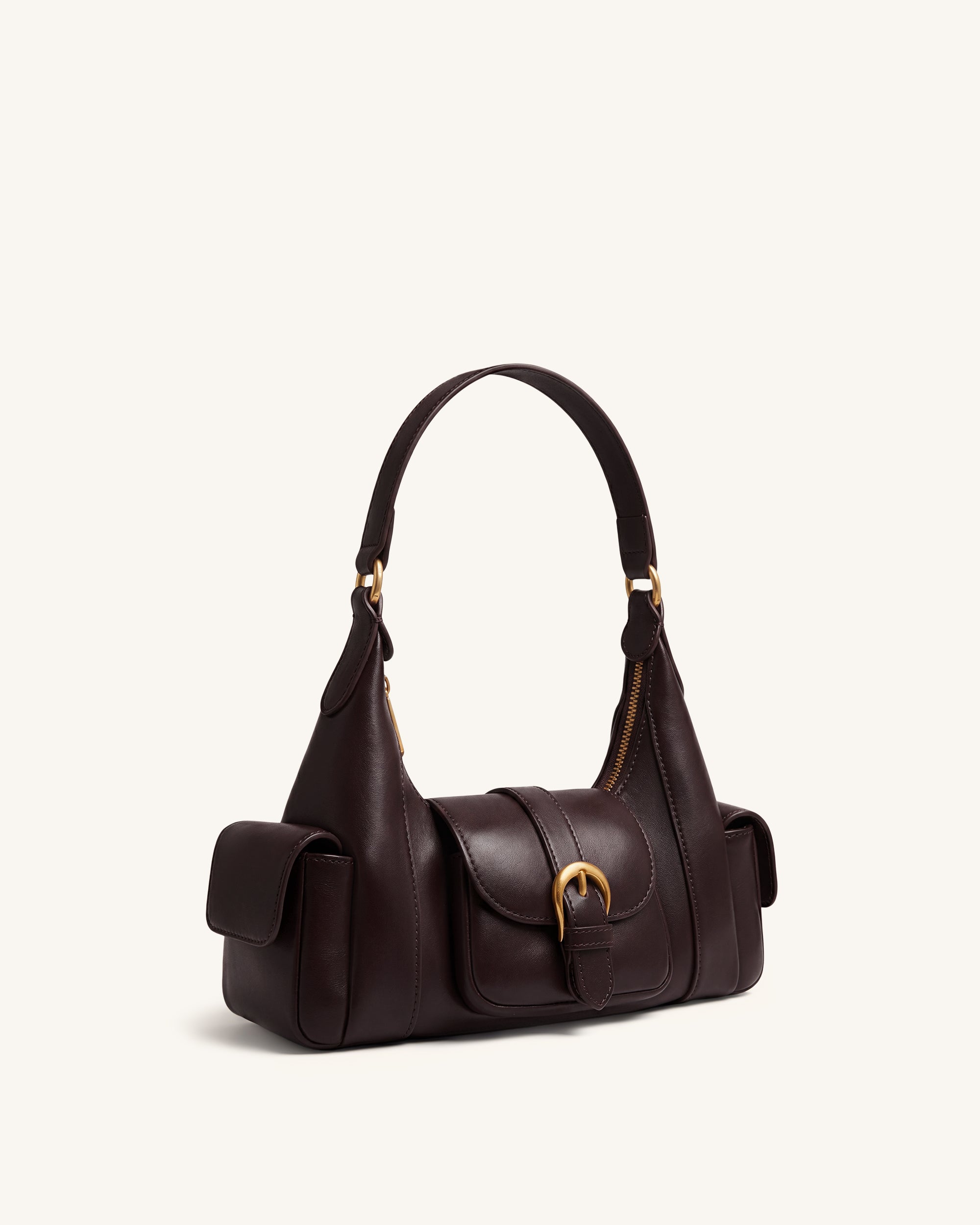 Estelle Pocket Shoulder Bag - Dark Brown - Image 2