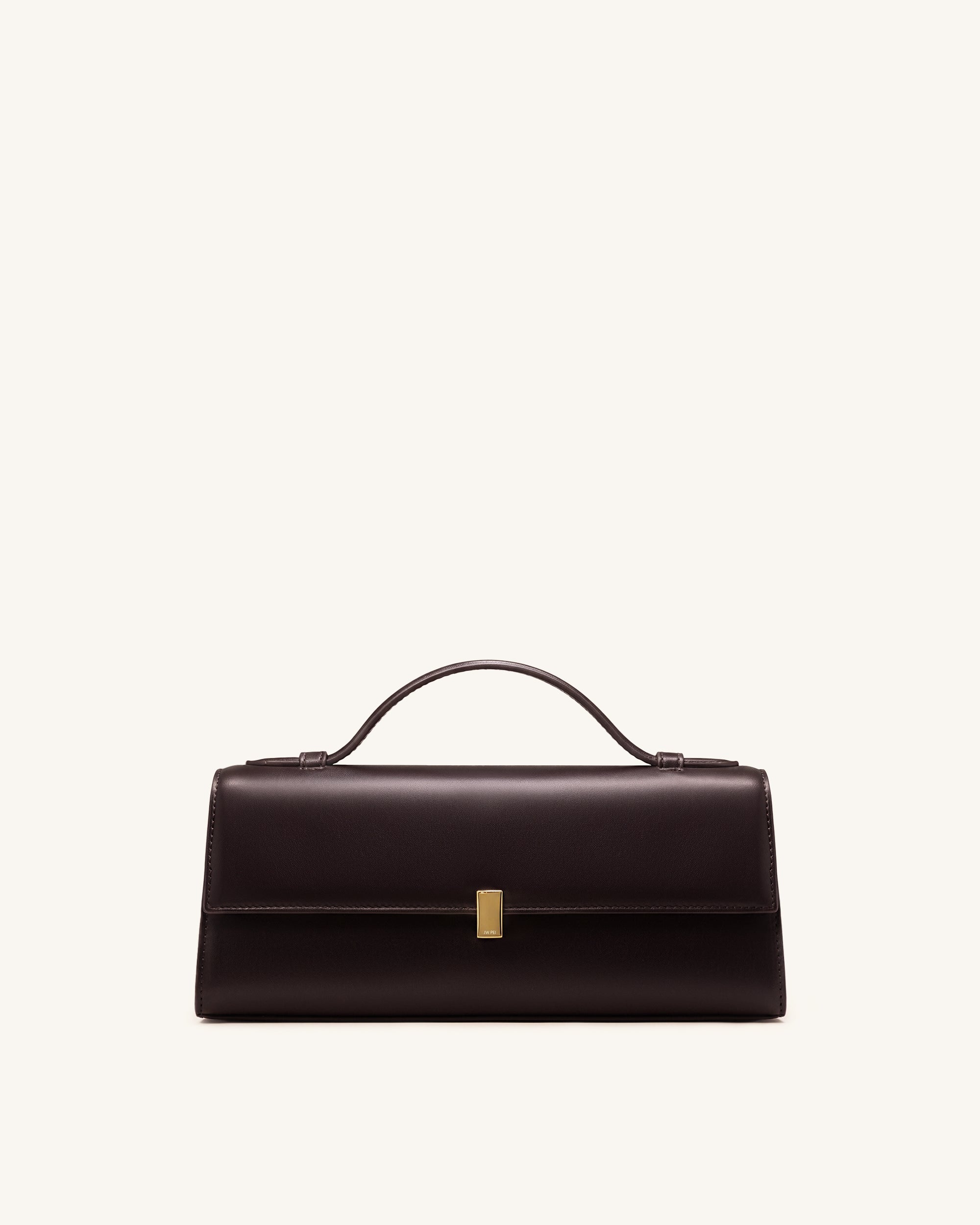 Delphine Flap Top Handle Bag - Dark Brown
