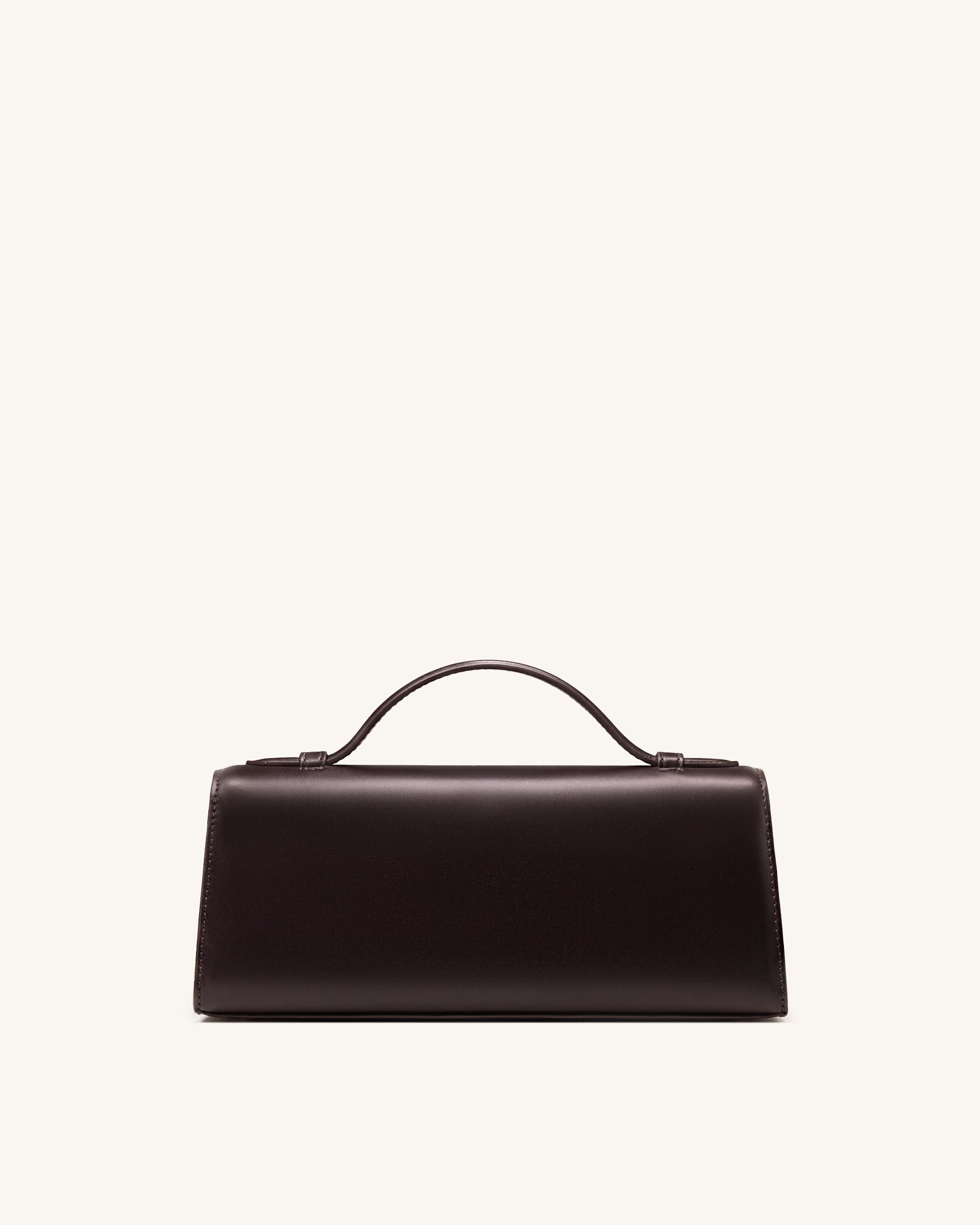 Delphine Flap Top Handle Bag - Dark Brown - Image 4