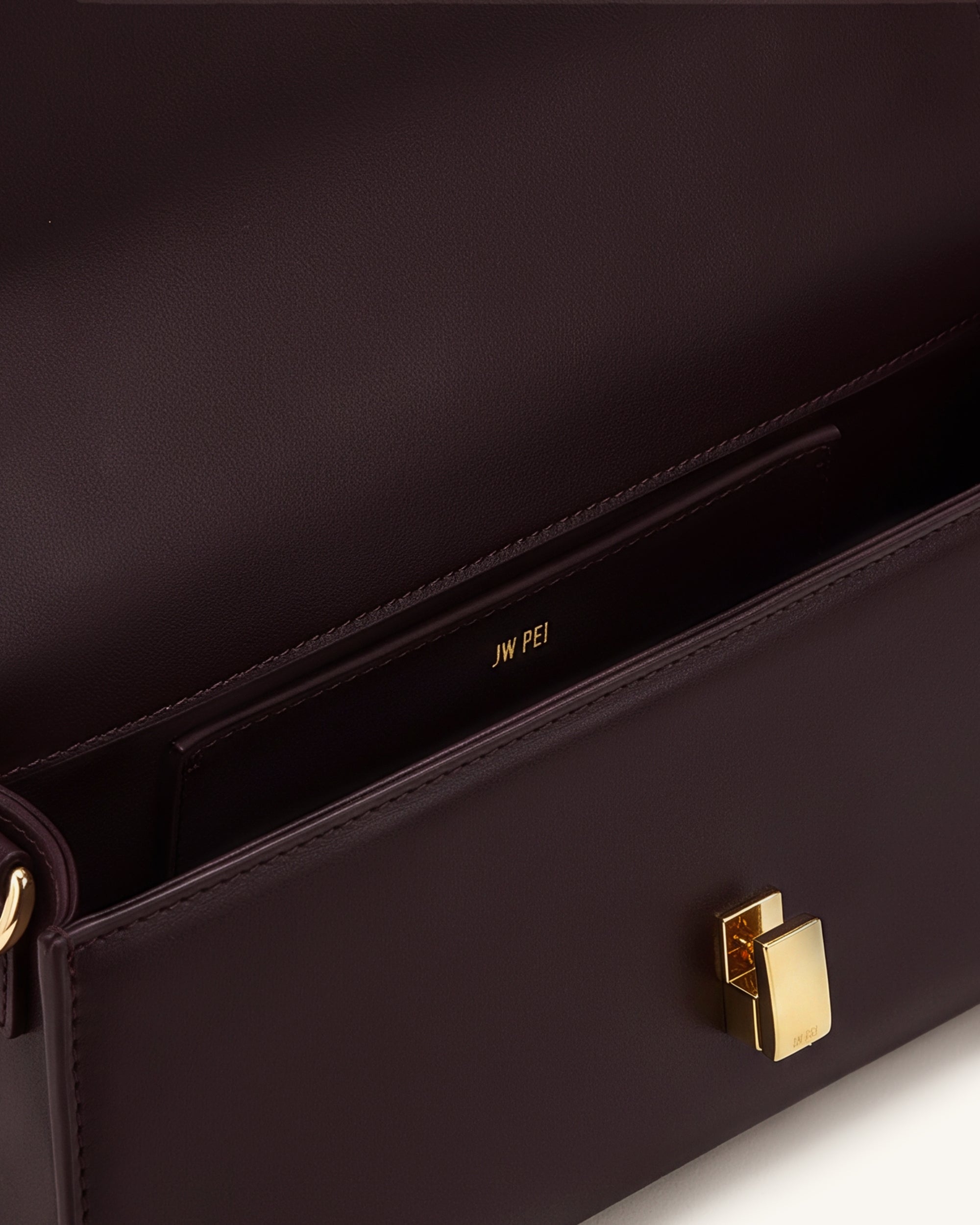 Delphine Flap Top Handle Bag - Dark Brown - Image 5
