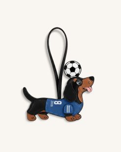 World Cup Dachshund Soccer Jersey Bag Charm - Blue