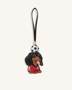 World Cup Dachshund Soccer Ball Bag Charm - Red