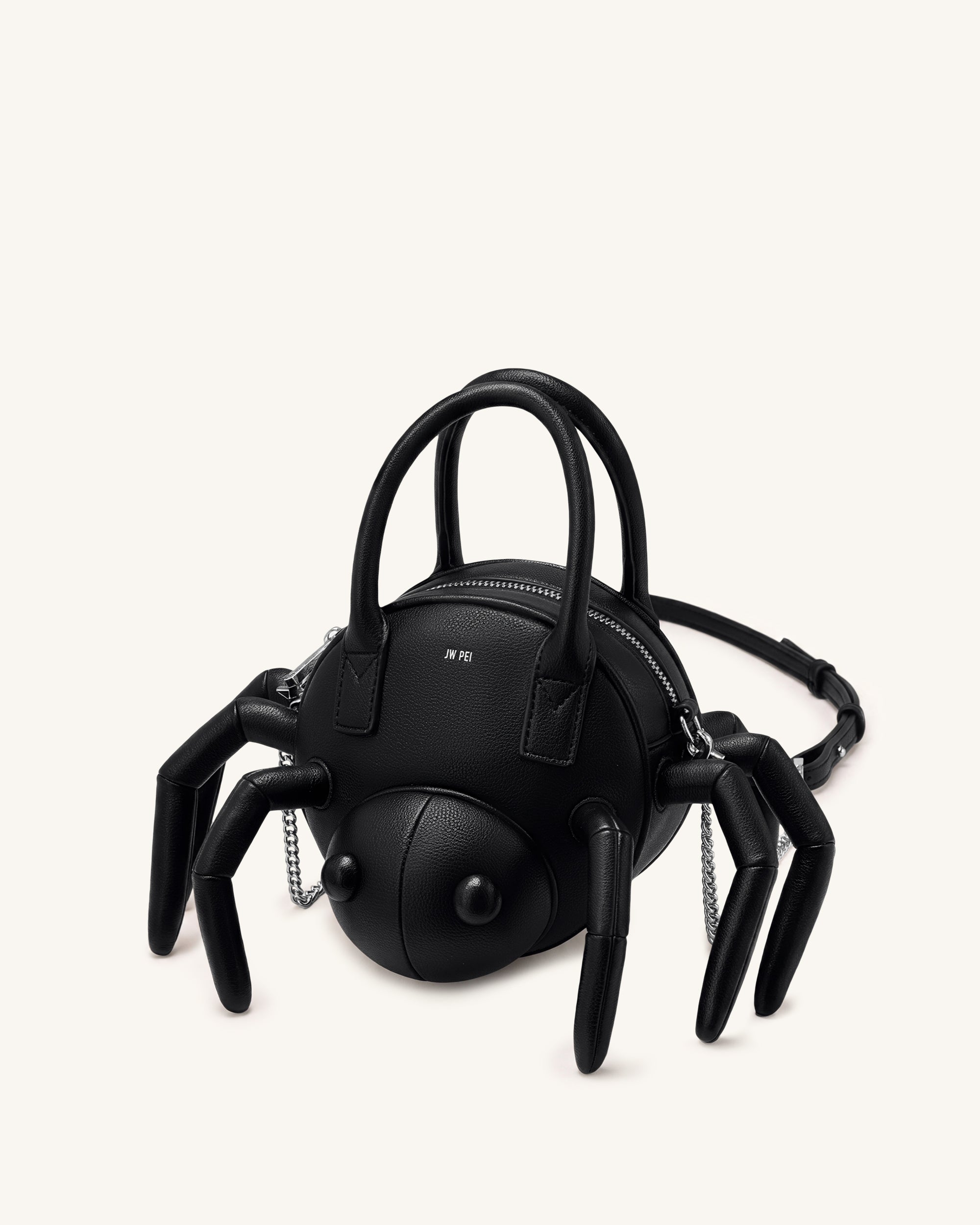 Siena Spider Shaped Top Handle Bag - Black - Image 3
