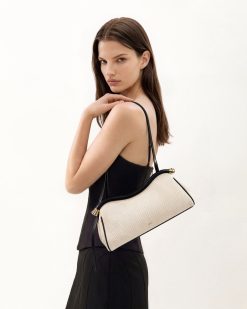 Alternative view of Naomi Curved Shoulder Bag - Black Canvas