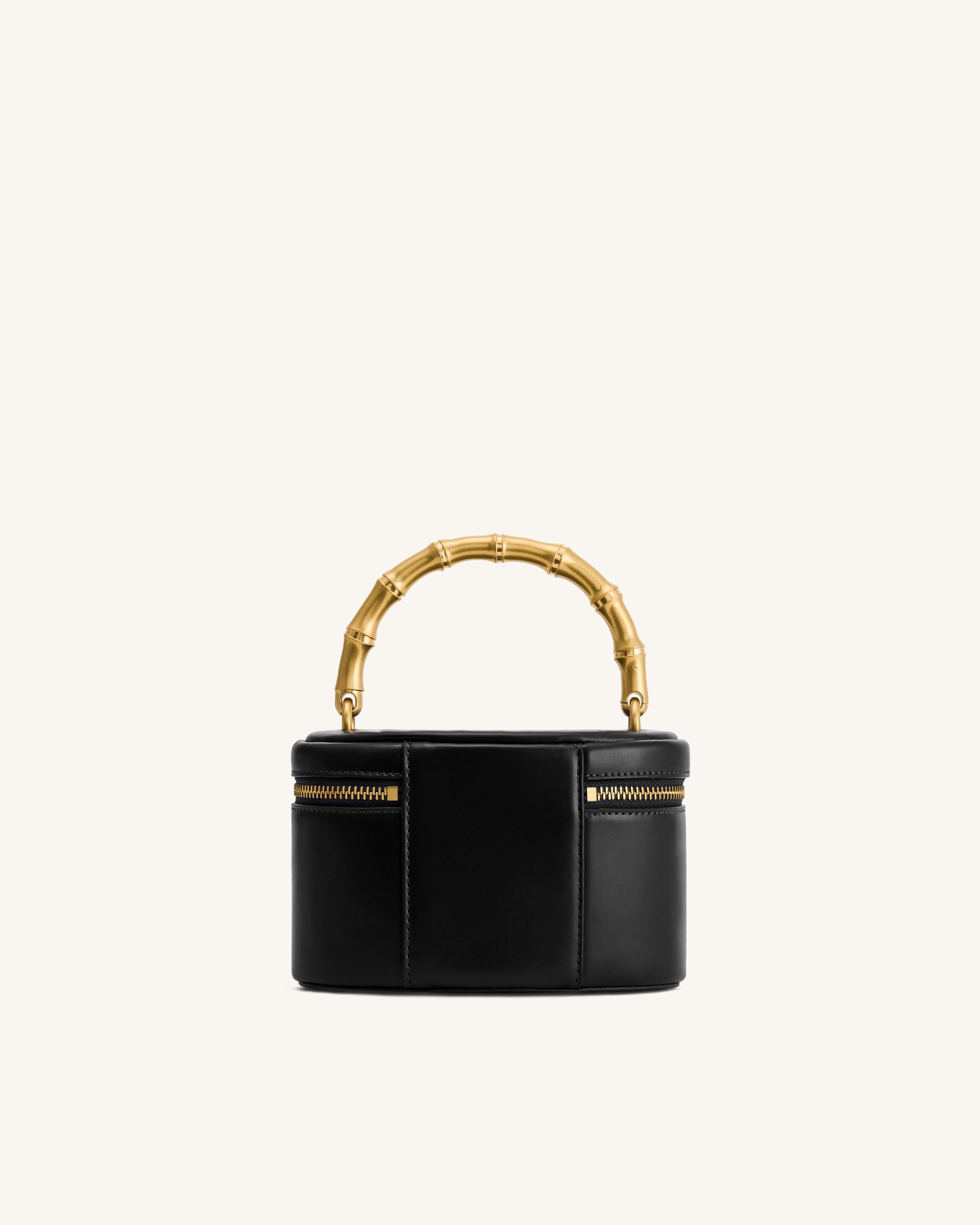 Natalie Metal Geometric Pendant Handle Bag - Black - Image 3