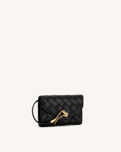 Alternative view of Celeste Woven Textured Envelope Wallet - Black