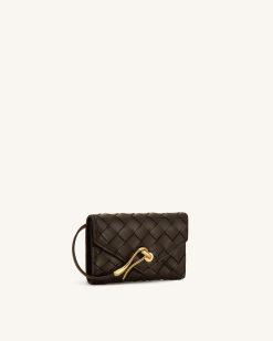 Alternative view of Celeste Woven Textured Envelope Wallet - Chocolate