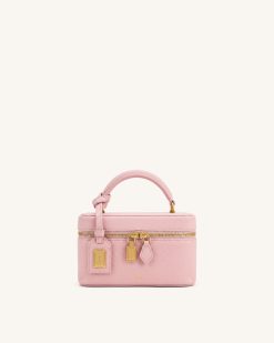 Cleo Box Shape Top Handle Bag - Pink