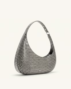 Alternative view of Harlee Shoulder Bag - Light Grey Croc