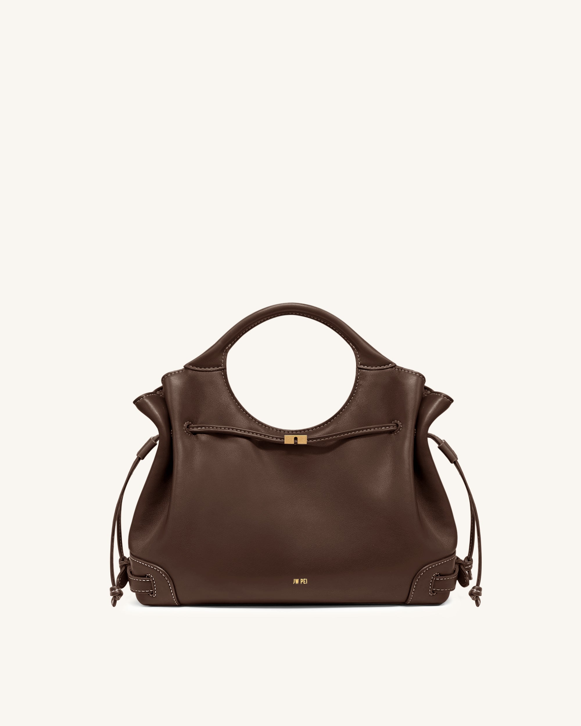 Virelle Drawstring Tote Bag - Brown - Image 2