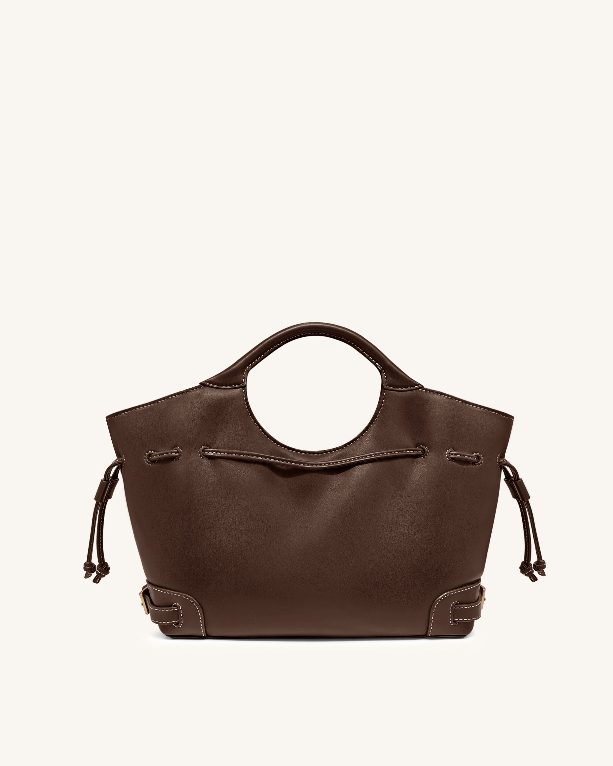 Virelle Drawstring Tote Bag - Brown - Image 4