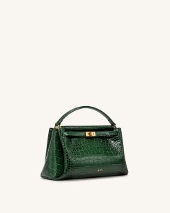 Alternative view of Carmen Top Handle Bag - Forest Green Croc