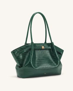 Alternative view of Hana Large Tote Bag - Green Croc