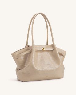 Alternative view of Hana Large Tote Bag - Elephant Grey Croc