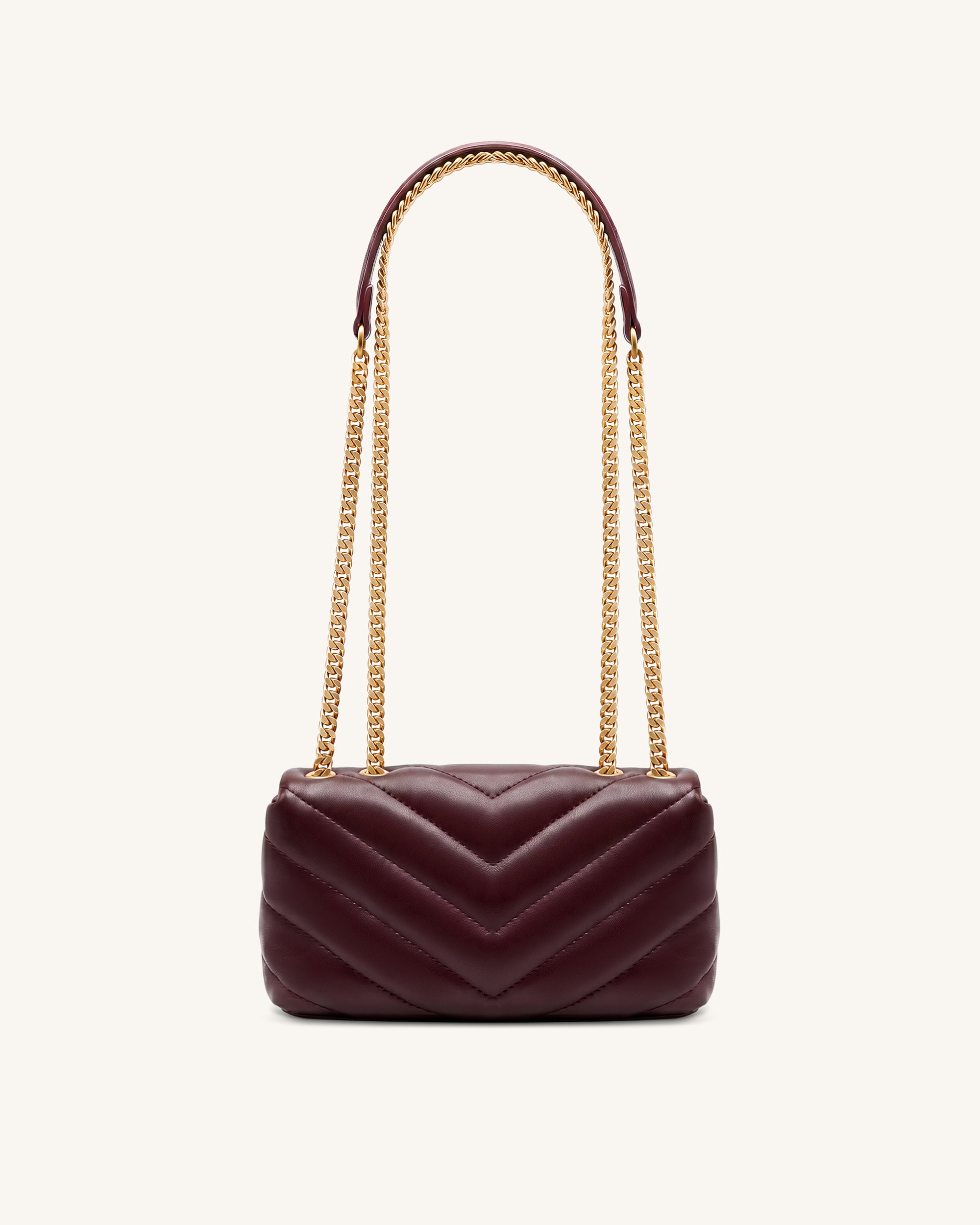 Riley Dachshund Quilted Flap Shoulder Bag - Deep Burgundy - Image 3