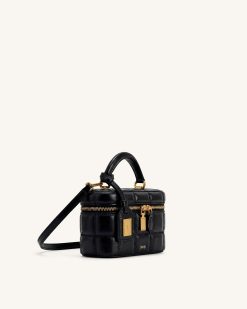 Alternative view of Cleo Box Shape Top Handle Bag - Black