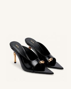 Alternative view of Noemi Pointed-Toe Mule Heels - Black