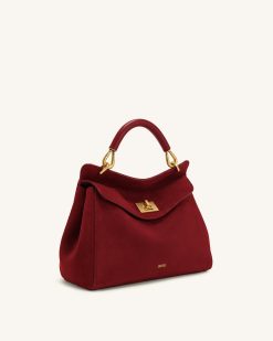 Alternative view of Lucia Classic Faux Suede Top Handle Bag - Deep Burgundy