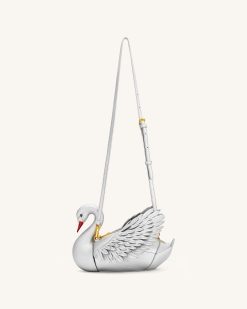 Alternative view of Alani Swan Shaped Crossbody Bag - Silver