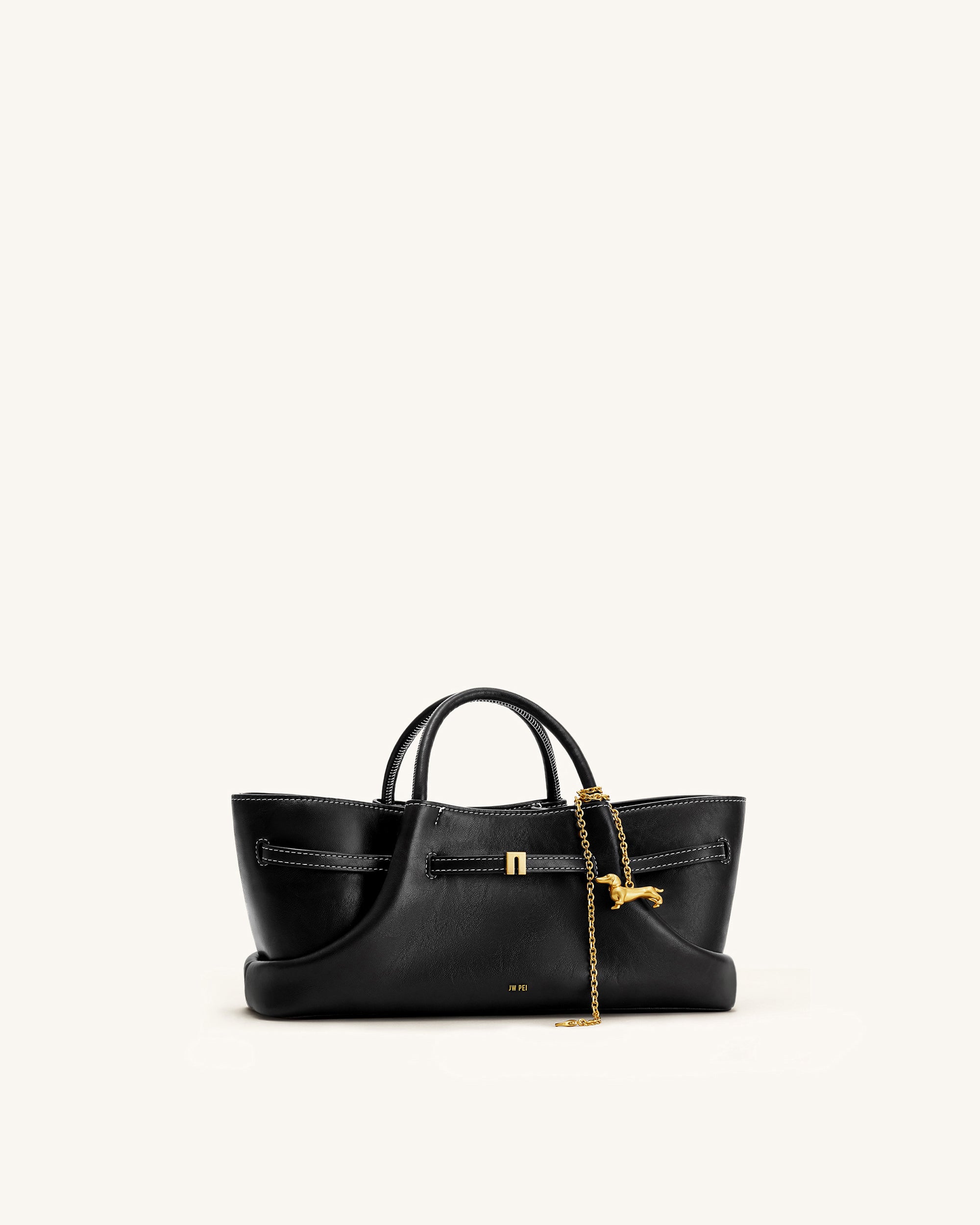 Maeve Dachshund Metal Charm Tote Bag - Black - Image 5