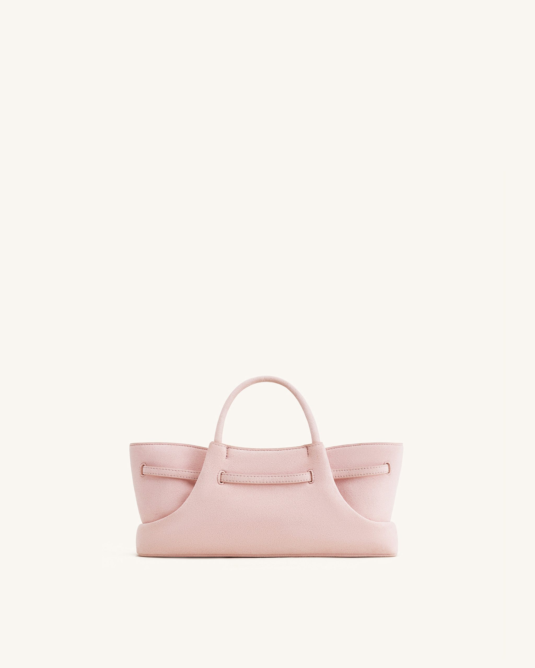 Maeve Dachshund Metal Charm Faux Suede Tote Bag - Pink - Image 5