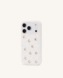 Alternative view of Pearl Embellished Phone Case - White