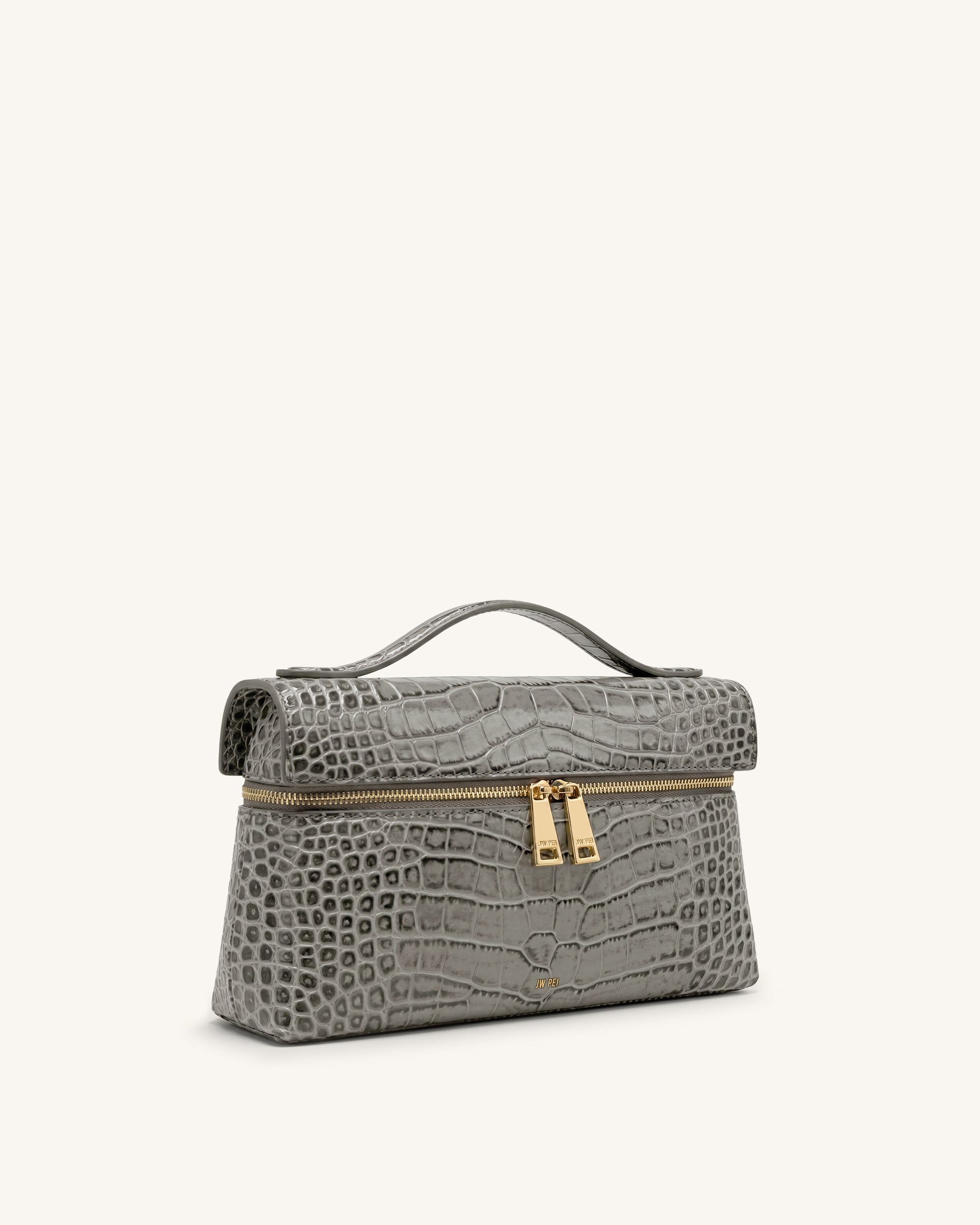 Thea Top Handle Bag - Grey Croc - Image 2