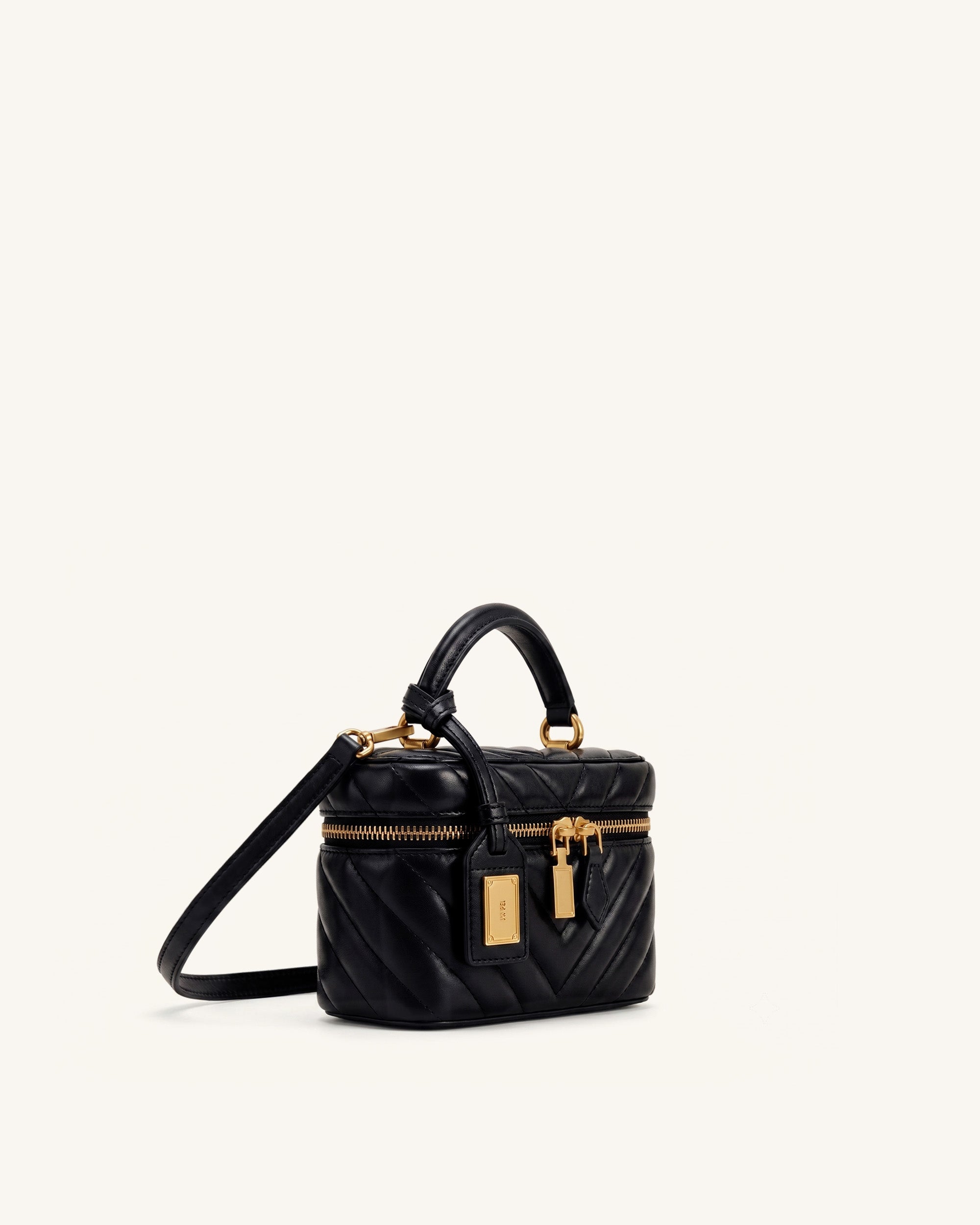 Cleo Box Shape Top Handle Bag - Charcoal Black - Image 2