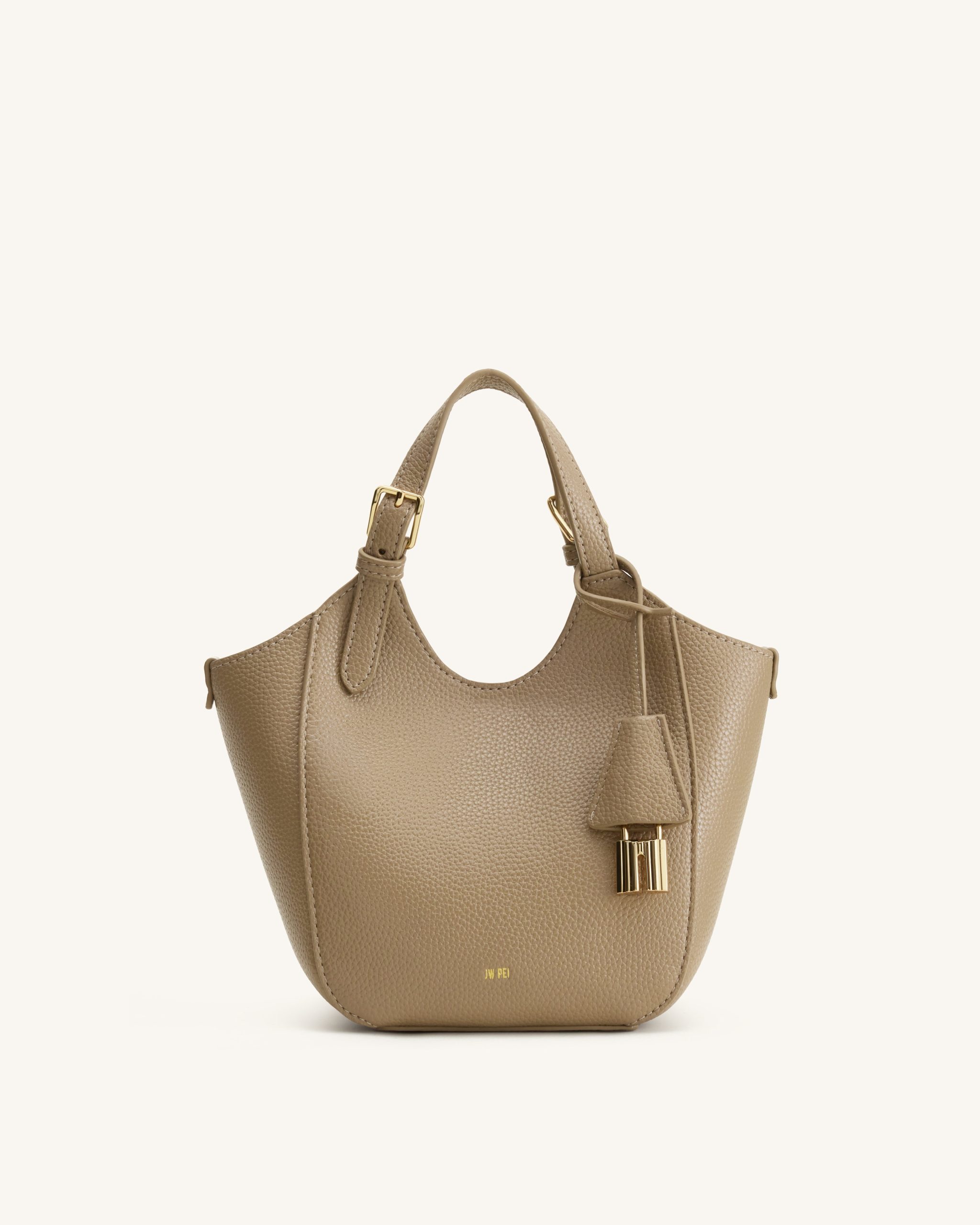 Ines Padlock Tote Bag - Gray Beige - Image 3