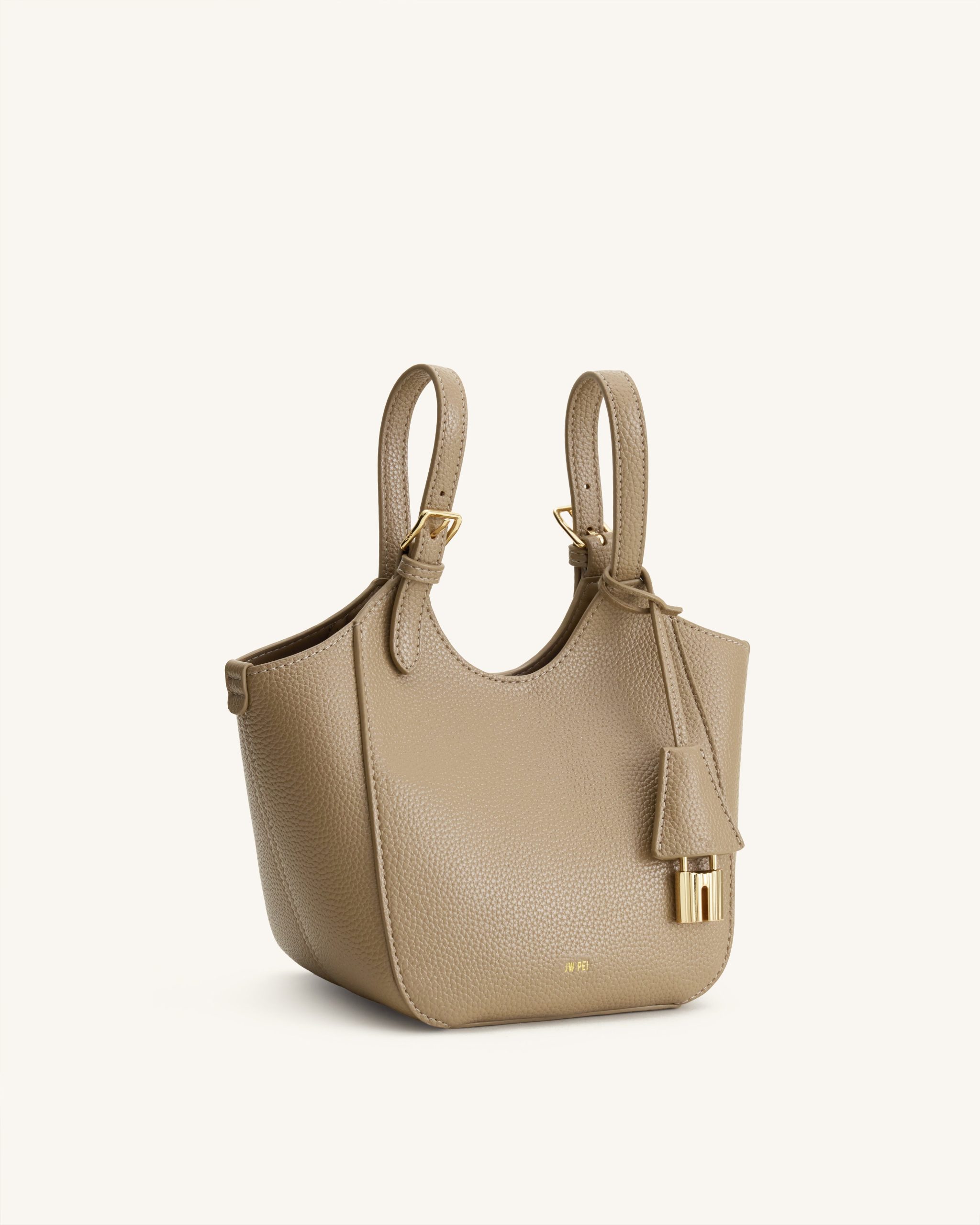 Ines Padlock Tote Bag - Gray Beige - Image 4