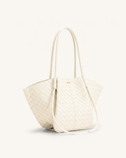 Alternative view of Nala Woven Texture Wide Tote Bag - Off-White
