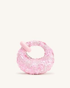 Abacus Sequin Mini Top Handle Bag - Pink