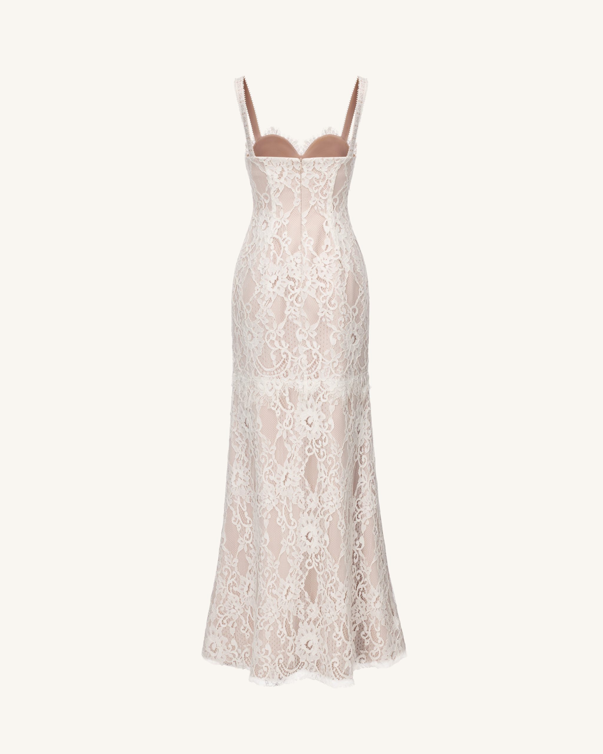 Lace Slit Maxi Dress - White - Image 3