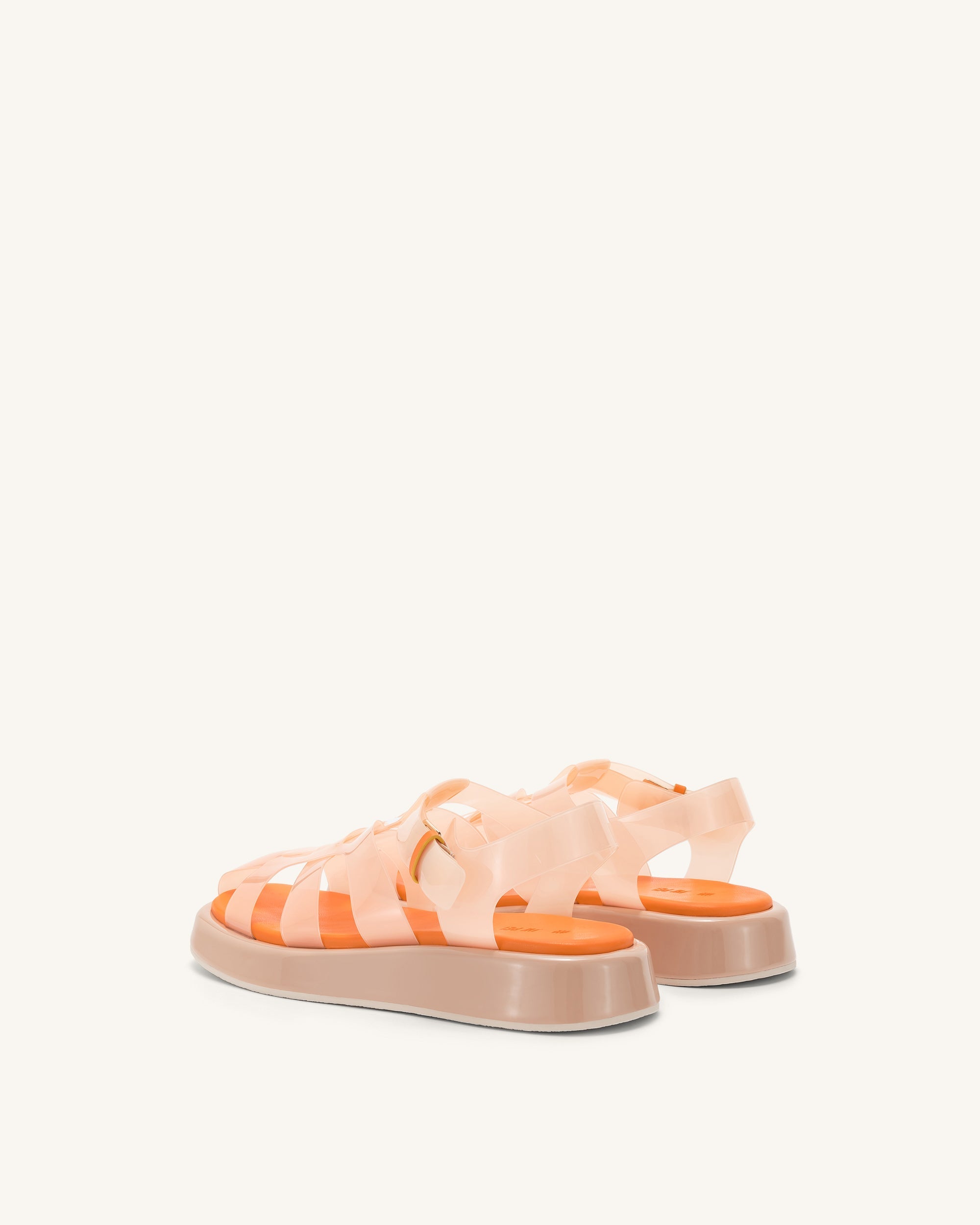 Piper Platform Sandal - Beige & Orange - Image 4
