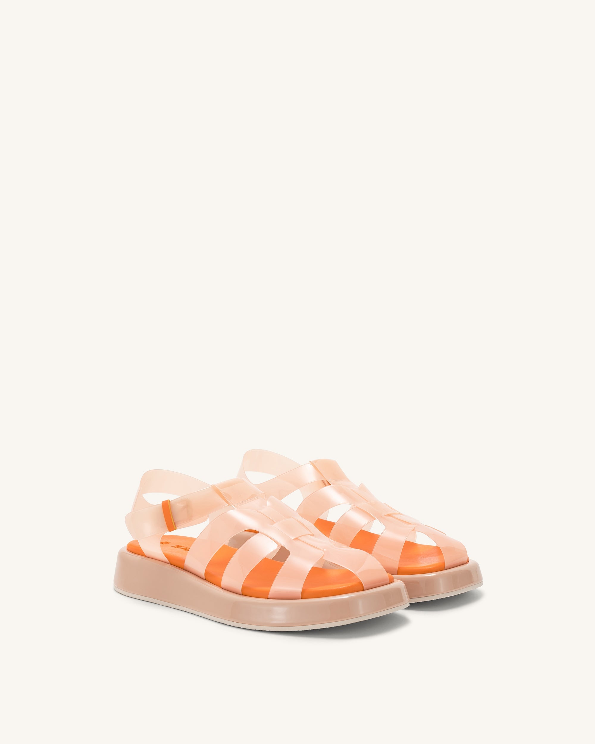 Piper Platform Sandal - Beige & Orange - Image 2