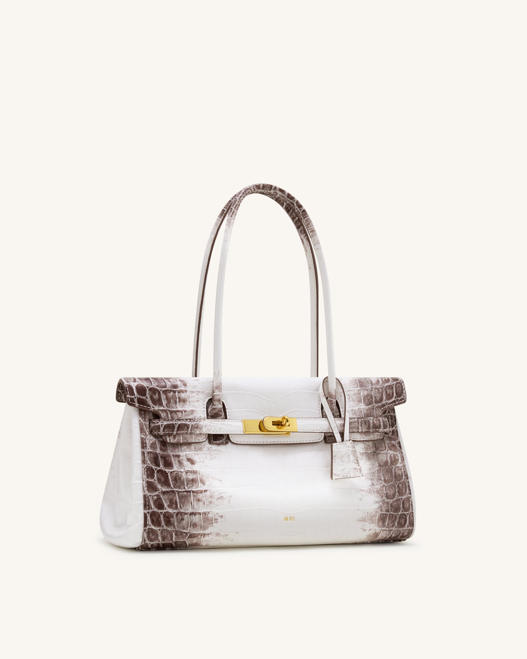 Yara Shoulder Bag - White Croc - Image 2