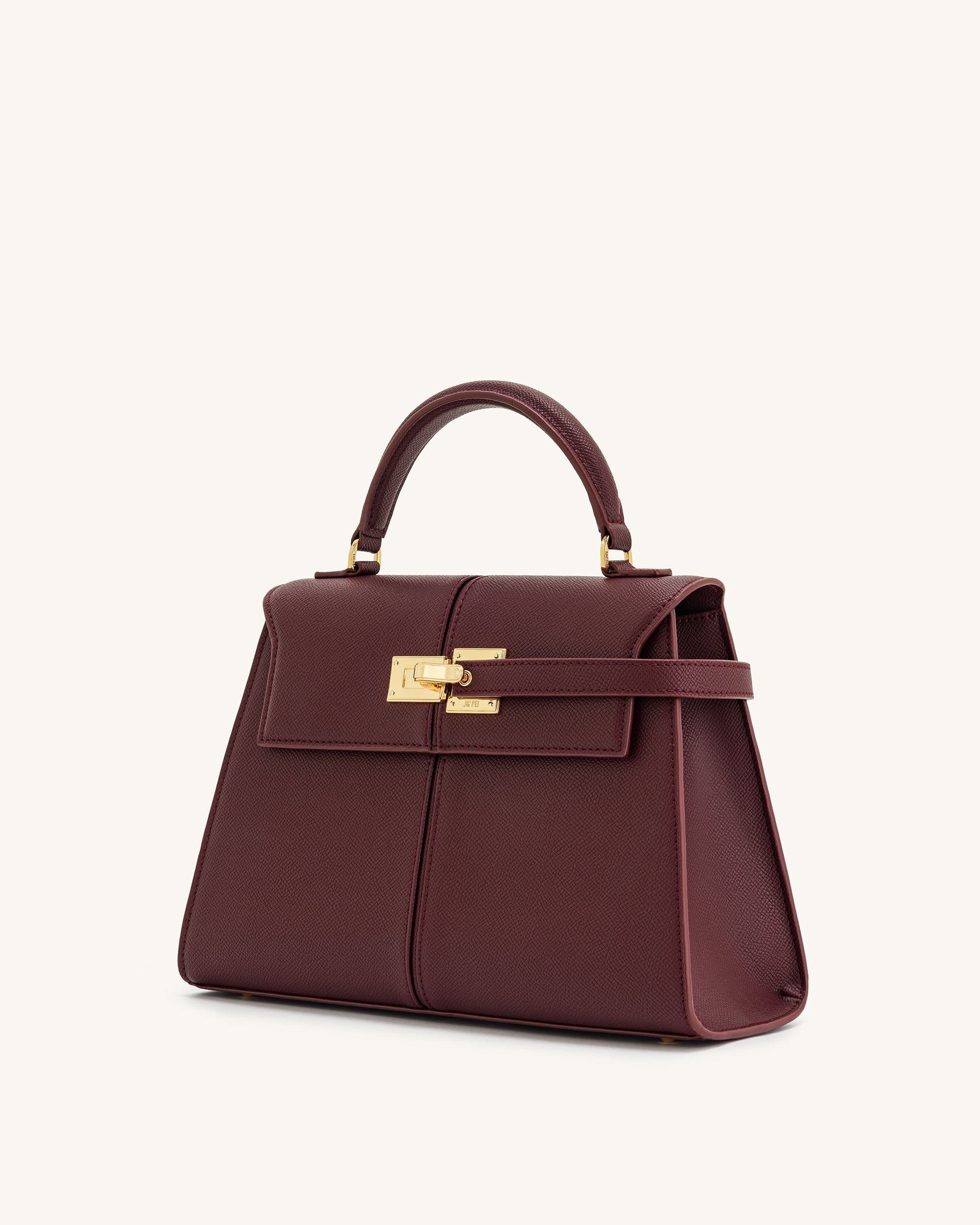 Elise Large Top Handle Bag - Claret - Image 3