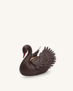 Alani Quilting Swan Shaped Crossbody Bag - Dark Brown