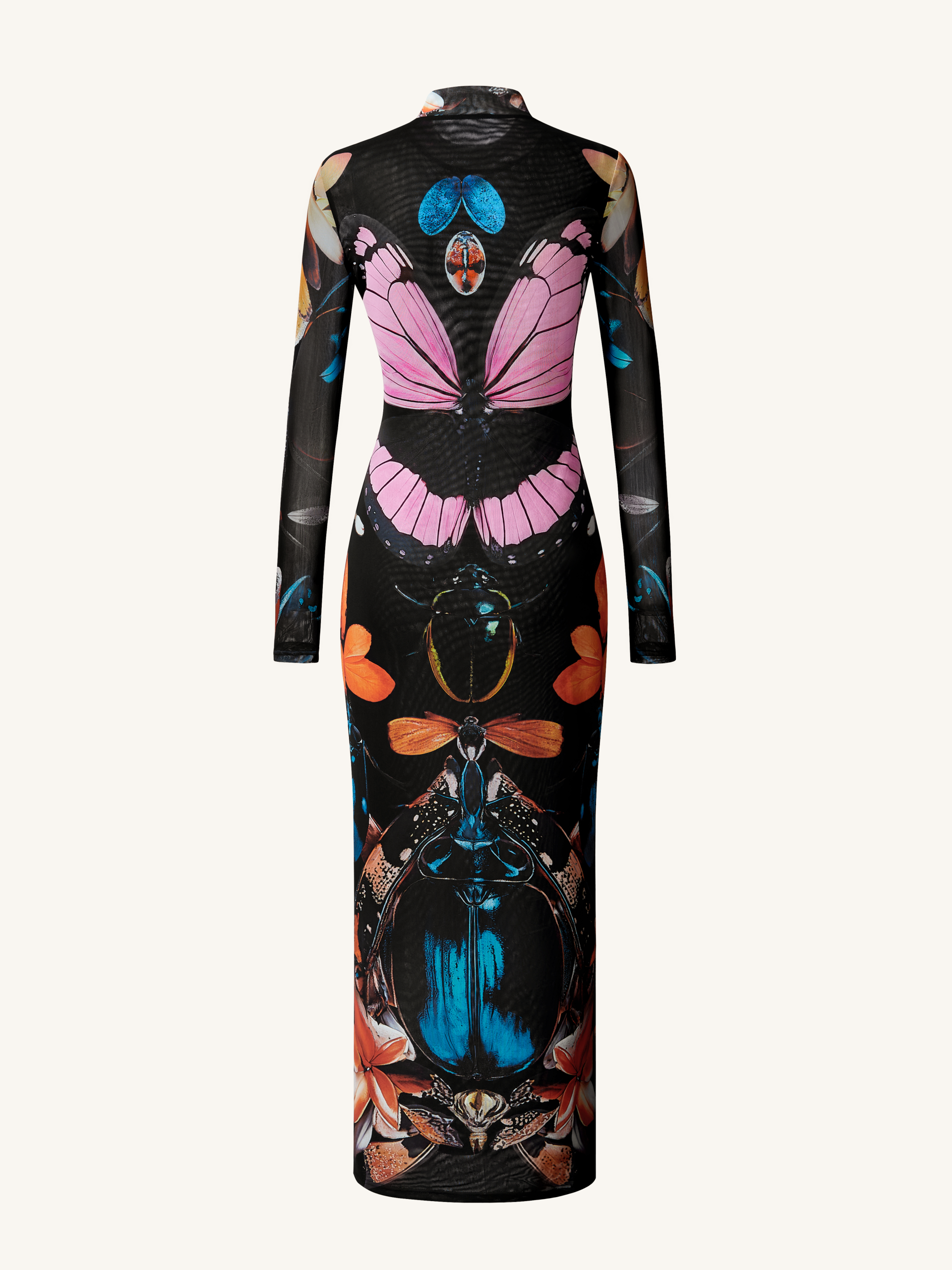 Double-layered Mesh Sheer Butterfly and Beetle Gown - Multicolor - Image 4